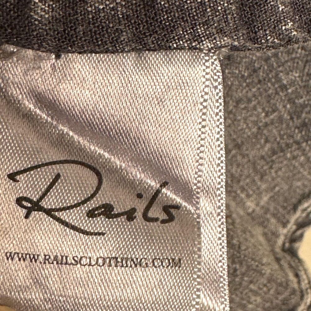 Rails Amina Dress Womens Medium Black Acid Wash Smocked Flutter Sleeve Mini - Picture 6 of 10